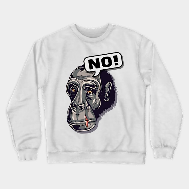 Monkey Facial Expression - No - bright Crewneck Sweatshirt by ShirzAndMore